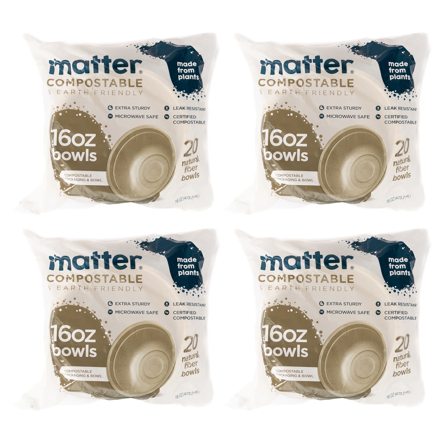 Matter Compostable 16oz Bowls - 20 Count - 4 Pack
