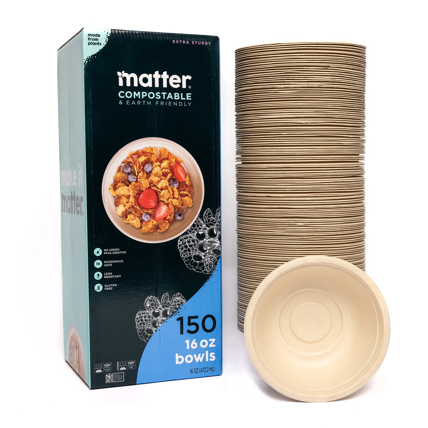 Matter Compostable 16oz Bowls - 150 Count