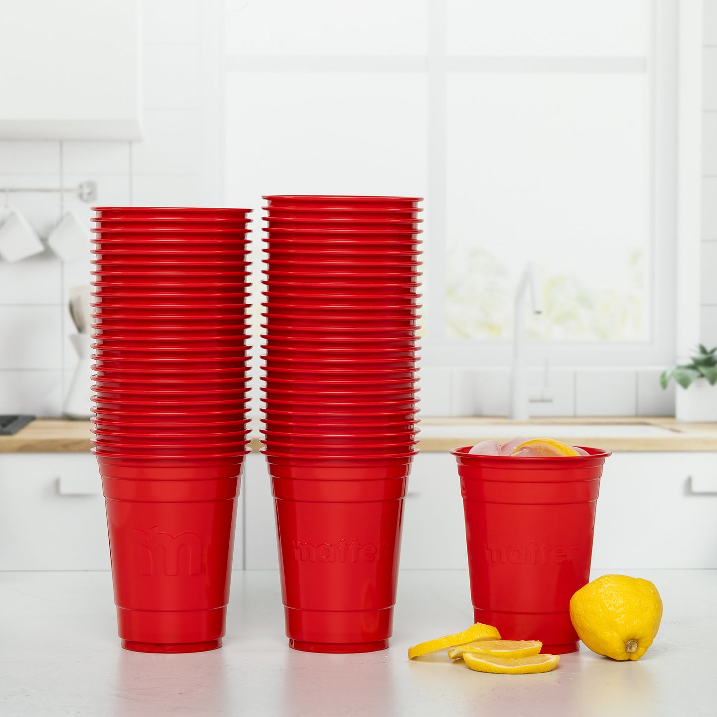 Matter Compostable Party CompostCups Red 18oz - 50 Count