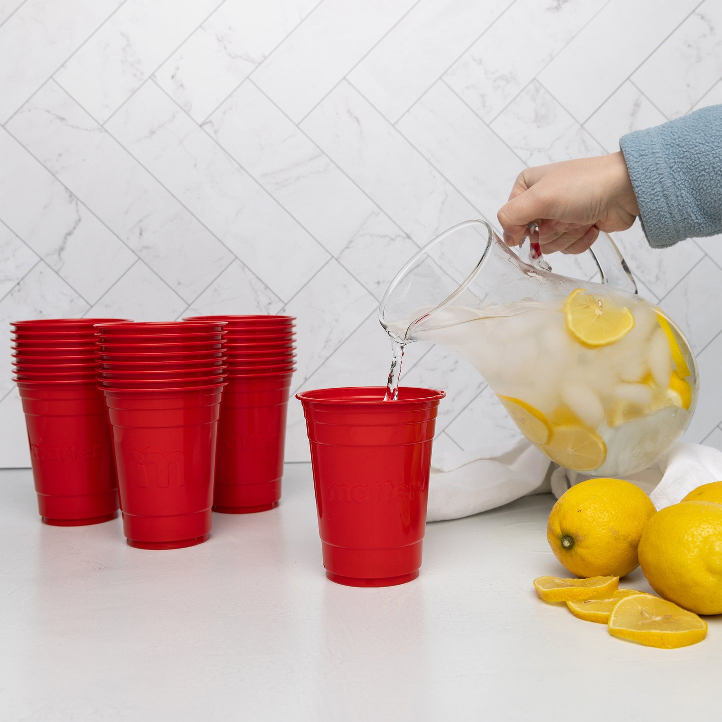 Matter Compostable Party CompostCups Red 18oz - 50 Count