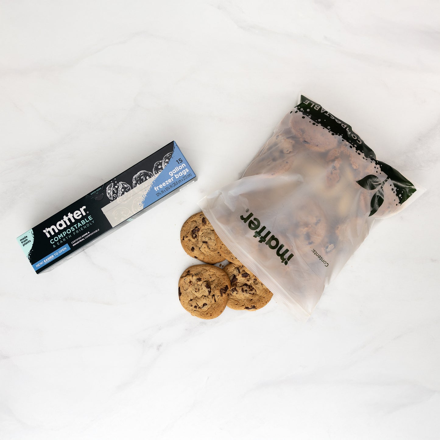 Matter Compostable Gallon Freezer Bags - 15 Count - 3 Pack