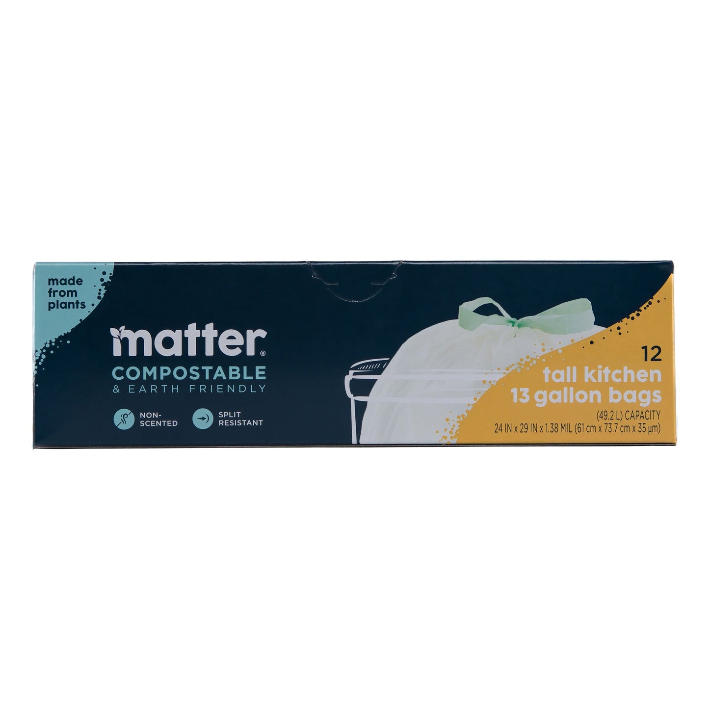 Matter Compostable Universal Tall Kitchen 13-Gallon Bags - 12 Count