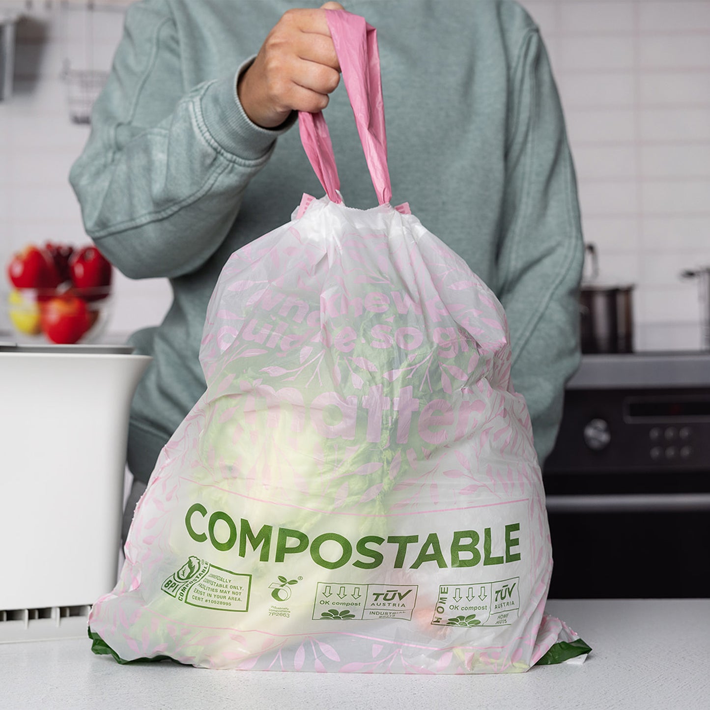 Matter Compostable 3-Gallon Drawstring Food Scrap Bags Combo Pack - 40 Count
