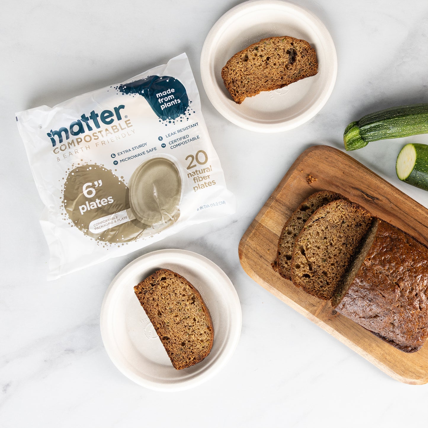 Matter Compostable 6-Inch Plates - 20 Count - 4 Pack