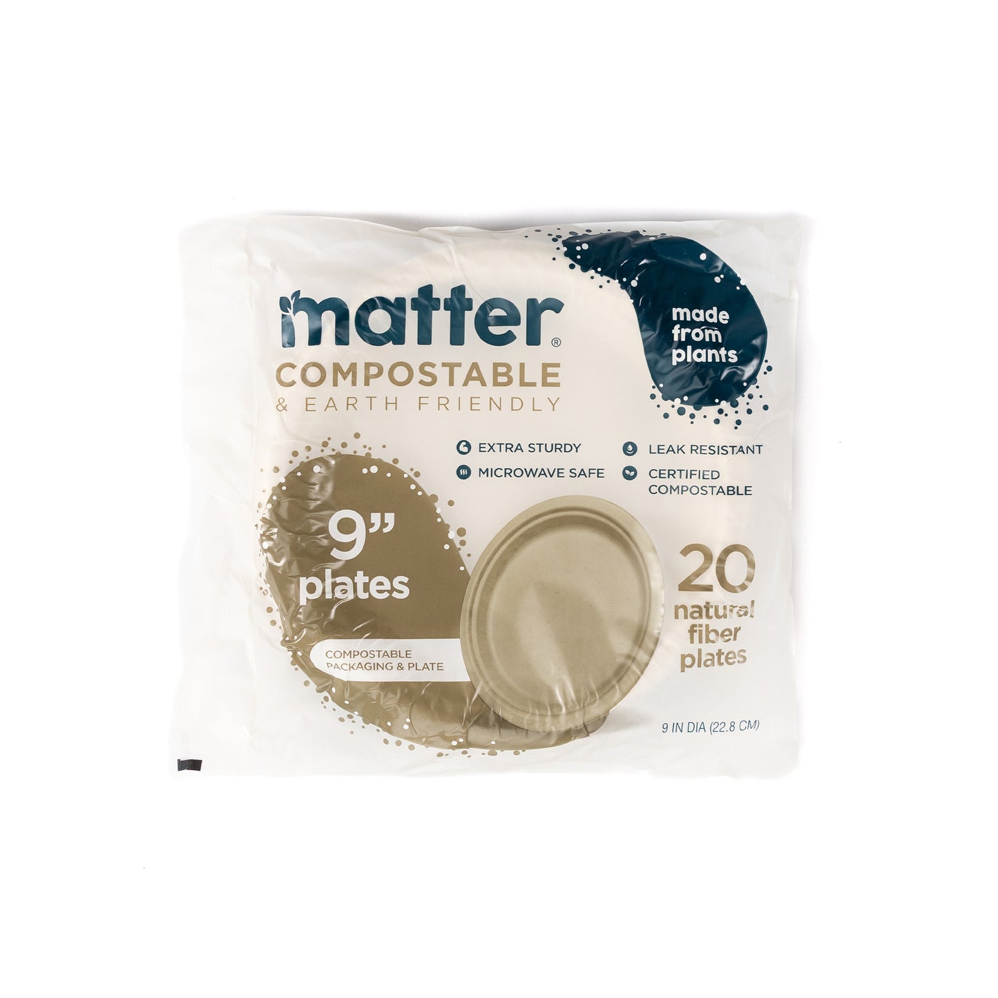 Matter Compostable 9-Inch Plates - 20 Count - 4 Pack