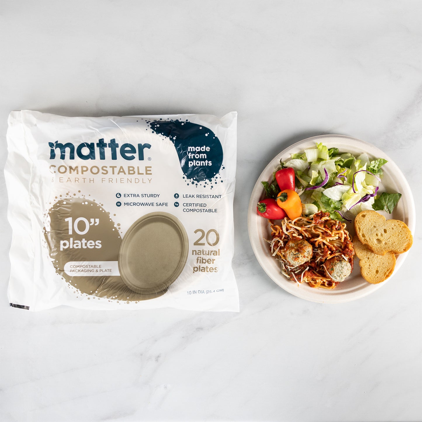 Matter Compostable 10-Inch Plates - 20 Count