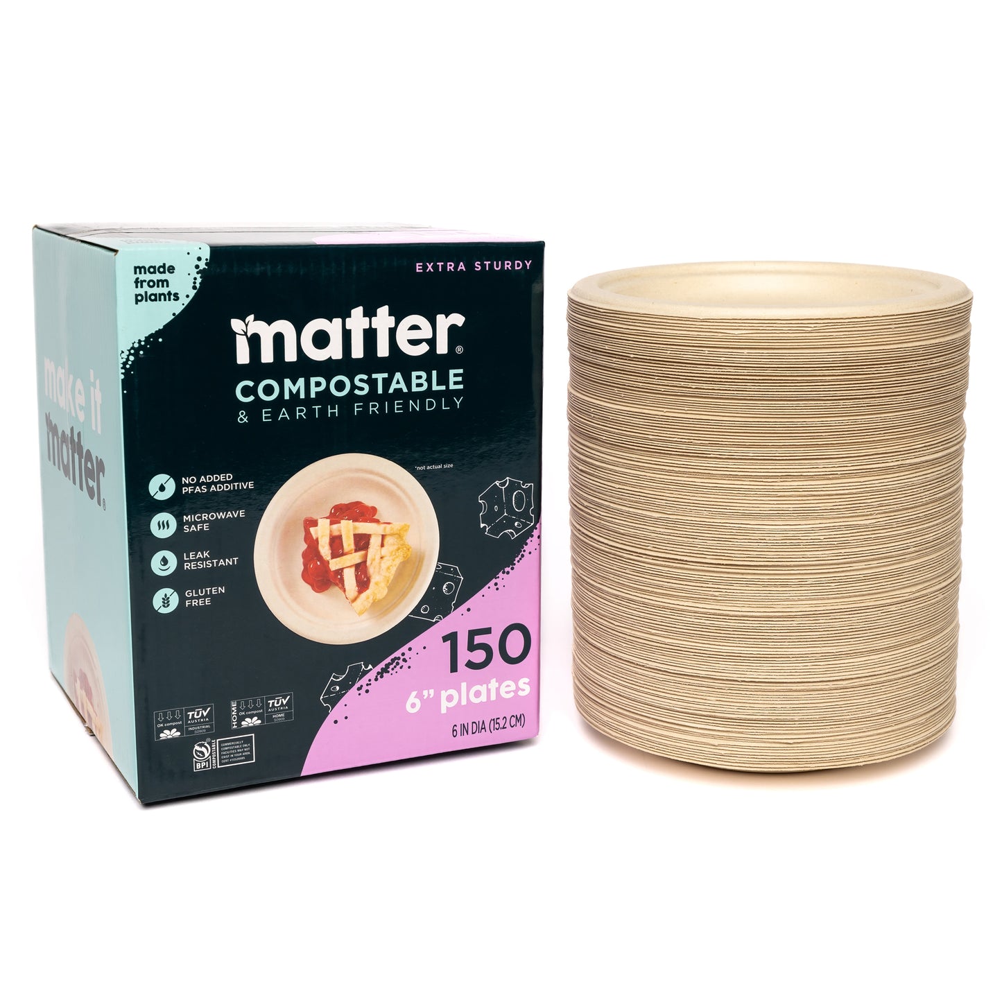 Matter Compostable 6-Inch Plates - 150 Count