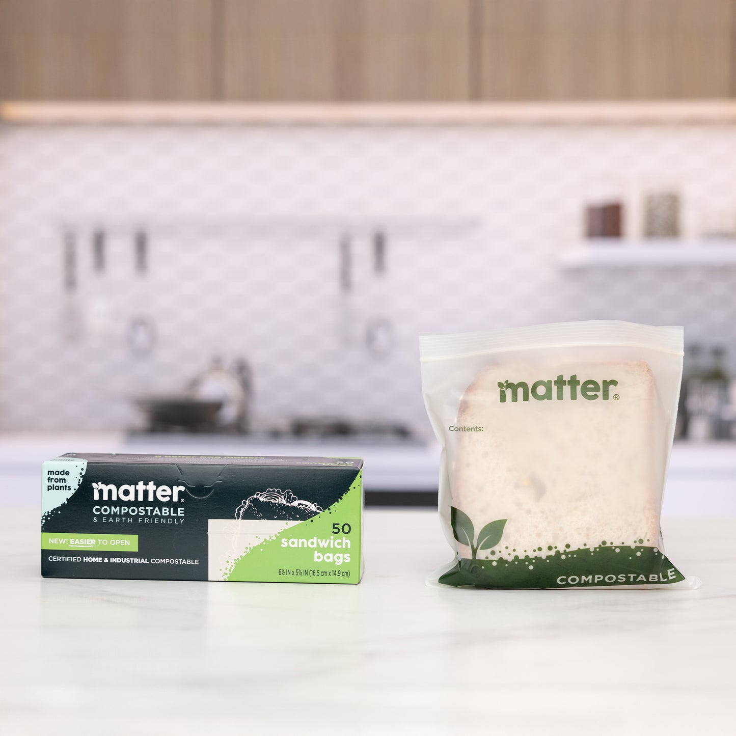 Matter Compostable Sandwich Bags - 50 Count