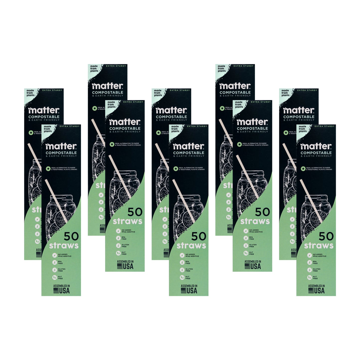 Matter Compostable Straws - 10 Pack