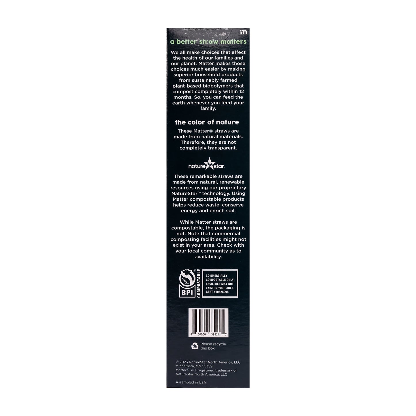 Matter Compostable Straws - 10 Pack