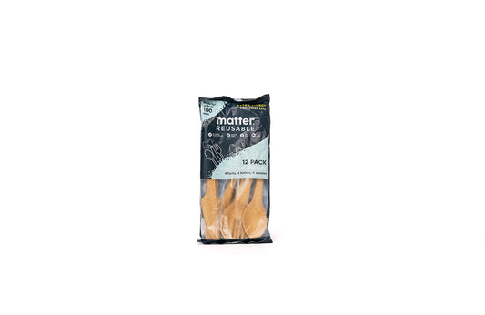 Matter Reusable Cutlery - Assorted Pack 4-Forks/4-Spoons/4-Knives - 12 Count