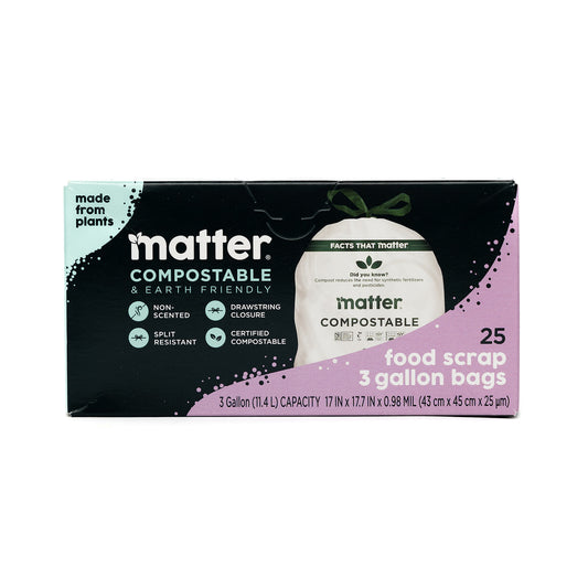 Matter Compostable Food Scrap 3-Gallon Bags - 25 Count