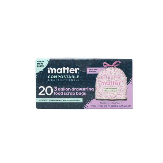 Matter Compostable Pink Food Scrap 3-Gallon Bags - 20 Count