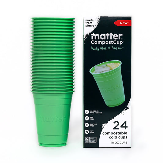 Matter Compostable Party CompostCups Seafoam Green 18oz - 12 Pack
