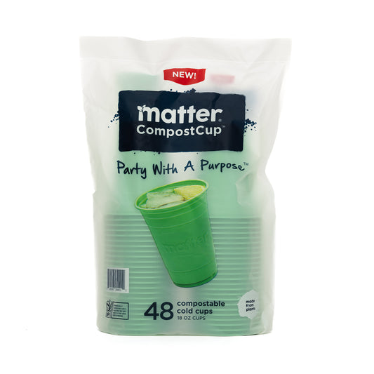 Matter Compostable Party CompostCups Seafoam Green 18oz - 48 Count