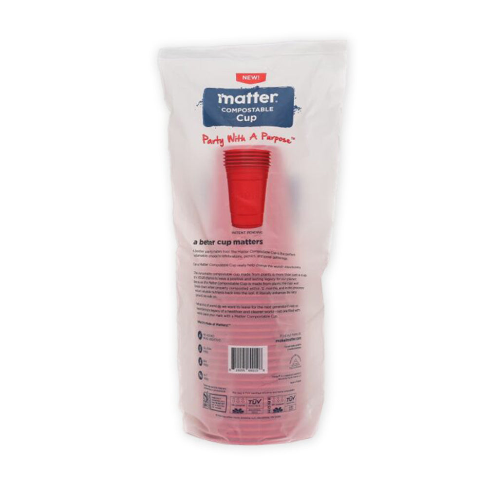 Matter Compostable Party CompostCups Red 18oz - 200 Count