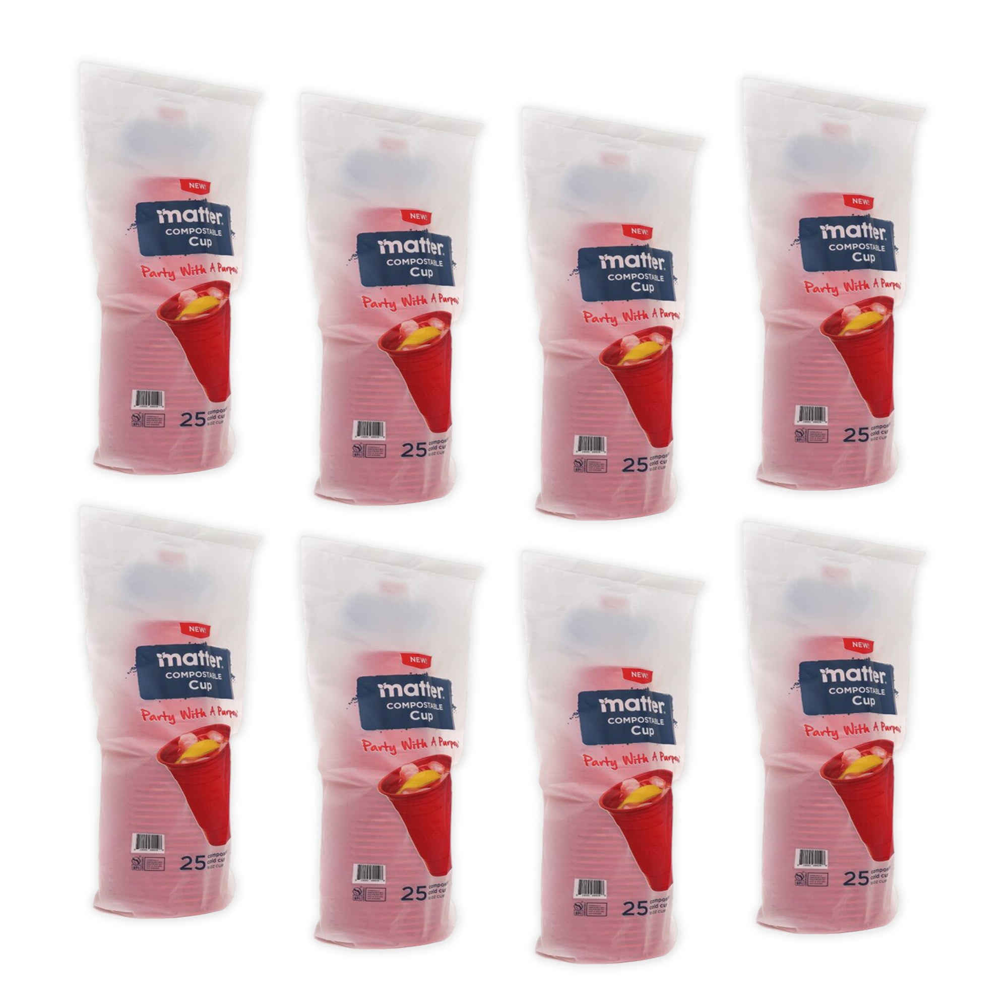 Matter Compostable Party CompostCups Red 18oz - 25 Count - 8 Pack ...