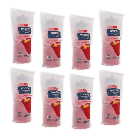 Matter Compostable Party CompostCups Red 18oz - 25 Count - 8 Pack