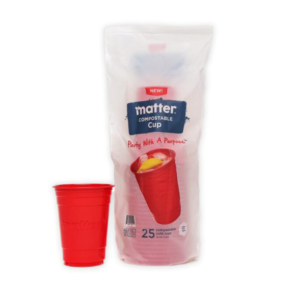 Matter Compostable Party CompostCups Red 18oz - 200 Count