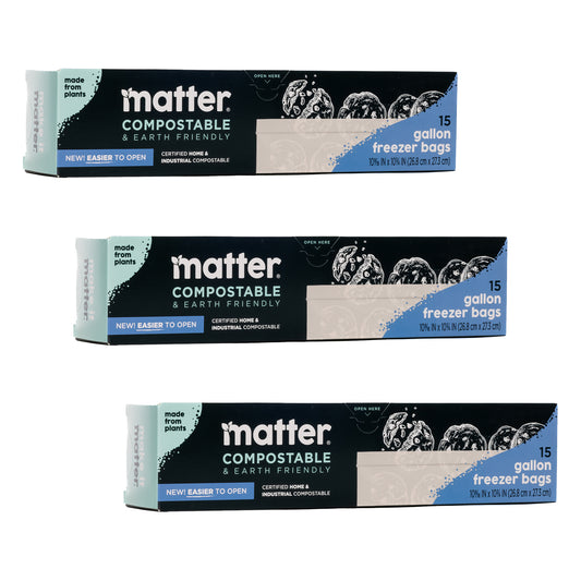 Matter Compostable Gallon Freezer Bags - 15 Count - 3 Pack