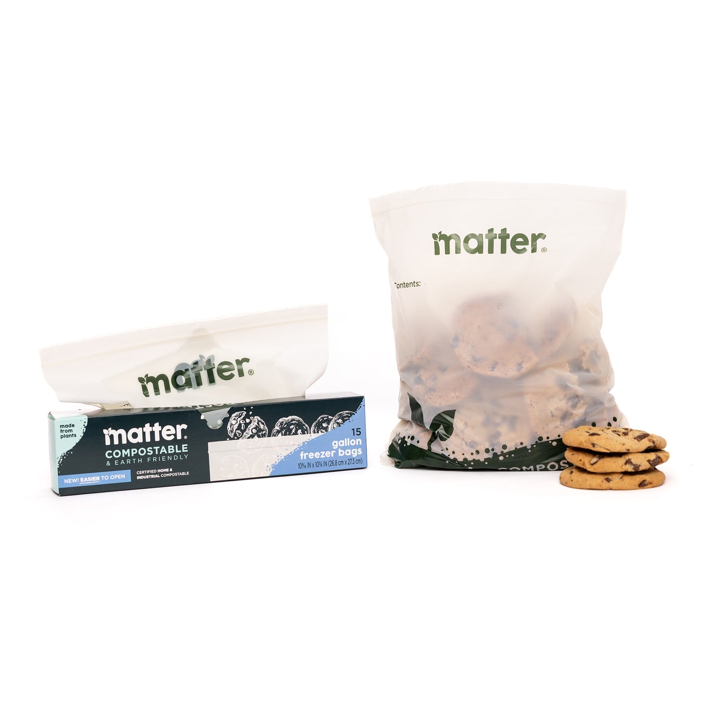 Matter Compostable Gallon Freezer Bags - 15 Count - 3 Pack