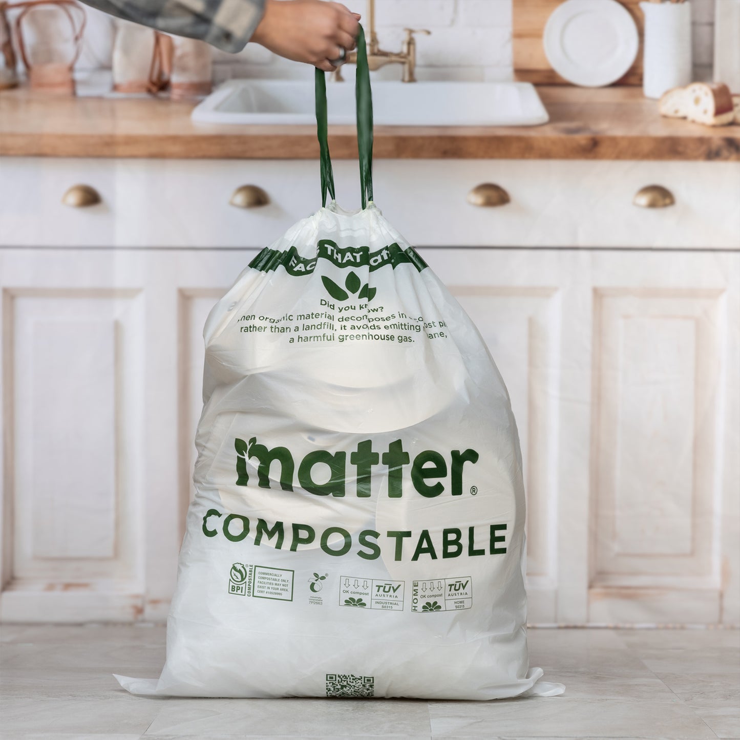 Matter Compostable Tall Kitchen 13-Gallon Waste Bags - 60 Count