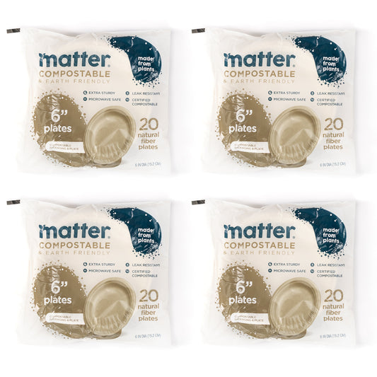 Matter Compostable 6-Inch Plates - 20 Count - 4 Pack