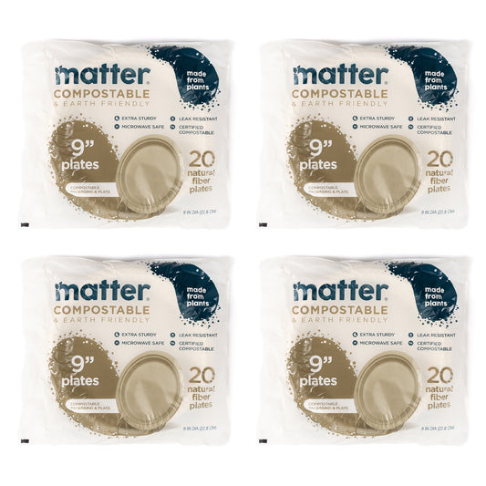 Matter Compostable 9-Inch Plates - 20 Count - 4 Pack
