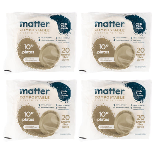 Matter Compostable 10-Inch Plates - 20 Count - 4 Pack