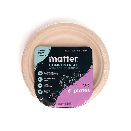 Matter Compostable 6-Inch Plates - 20 Count