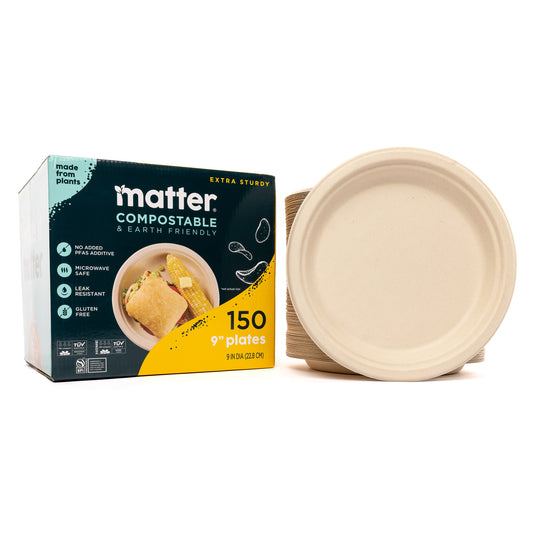 Matter Compostable 9-Inch Plates - 150 Count