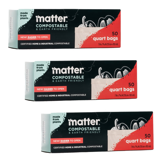 Matter Compostable Quart Bags - 50 Count - 3 Pack